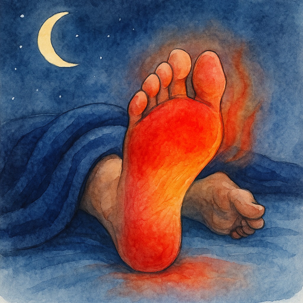 سوزش و خارش کف پا شبانه